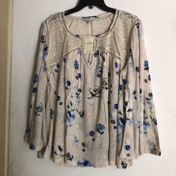 👚HP👚 NWT Lucky Brand plus size boho peasant top - Picture 4 of 8